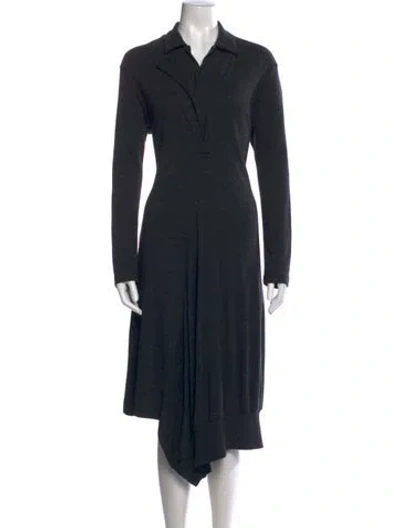 Pre-owned Y's Vintage Knee-length Dress In Gray