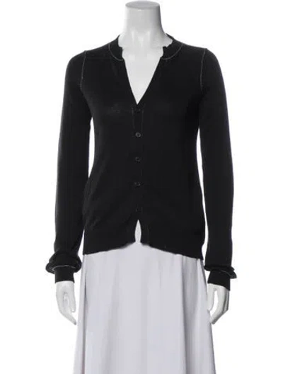 Pre-owned Y's V-neck Sweater In Black