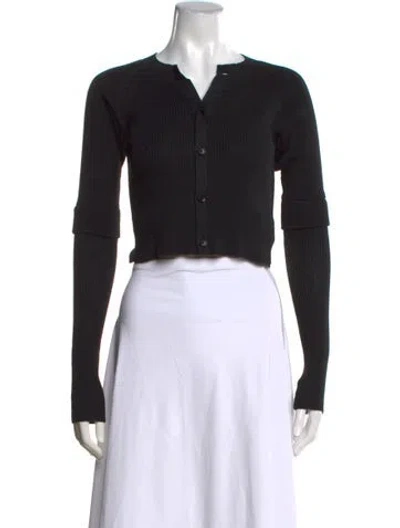 Pre-owned Y's V-neck Sweater In Black