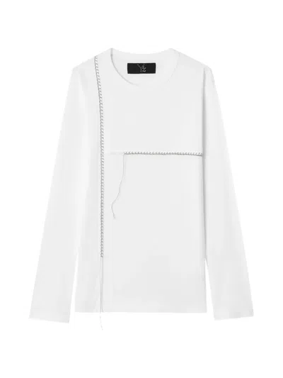 Y's Whipstitch-detail T-shirt In White