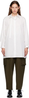 Y's White Open Tab Shirt In 1 White