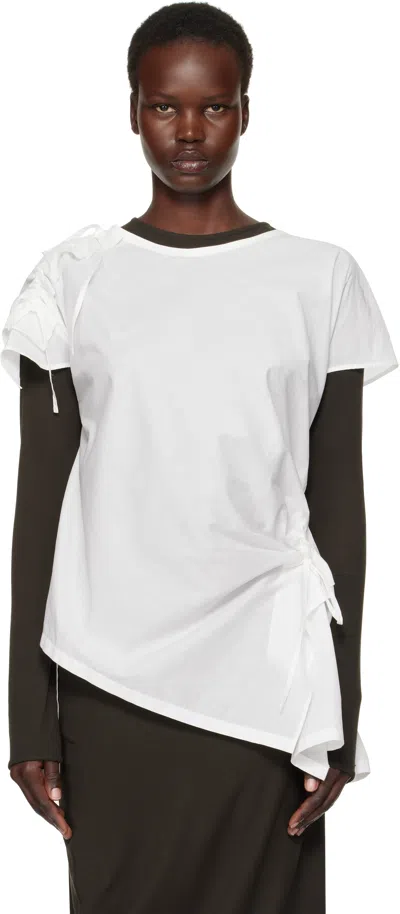 Y's White Shirring Blouse In 1 Off White