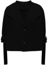 Y's Wide-lapels Cotton Blazer In Black