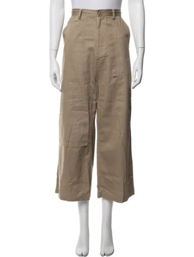 Pre-owned Y's Wide Leg Pants In Brown/neutrals