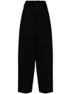 Y's Wide-leg Wool Trousers In Black