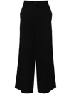 Y's Wide-leg Wool Trousers In Black
