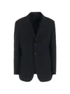 Y's Wool Button Blazer In Black
