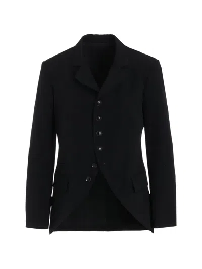 Y's Wool Button Blazer In Black