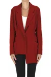 Y's Wool Cloth Asymmetric Blazer In Red