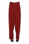 Y's Wool Cloth Trousers In Red