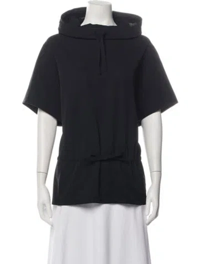 Pre-owned Y's Wool Crew Neck Hoodie In Black