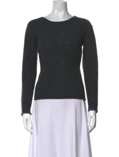 Pre-owned Y's Wool Crew Neck Sweater In Grey