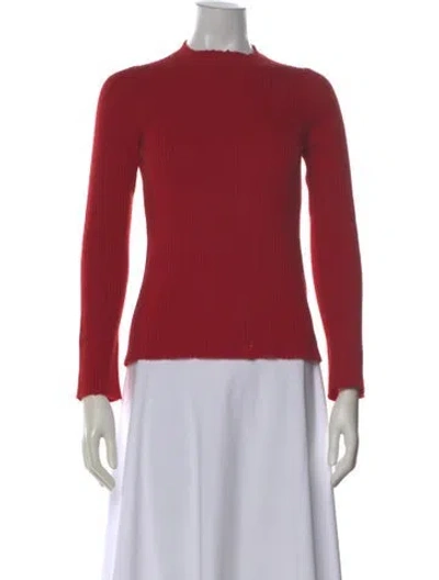 Pre-owned Y's Wool Crew Neck Sweater In Red