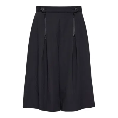 Y's Wool Gabardin Shorts In Black