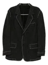 Y's Wool Hand-stitch Blazer In Black