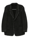 Y's Wool Hand-stitch Blazer In Black
