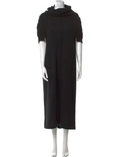 Pre-owned Y's Wool Long Dress In Black