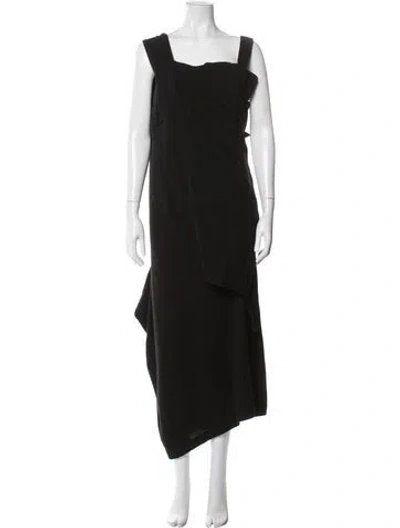 Pre-owned Y's Wool Long Dress In Black