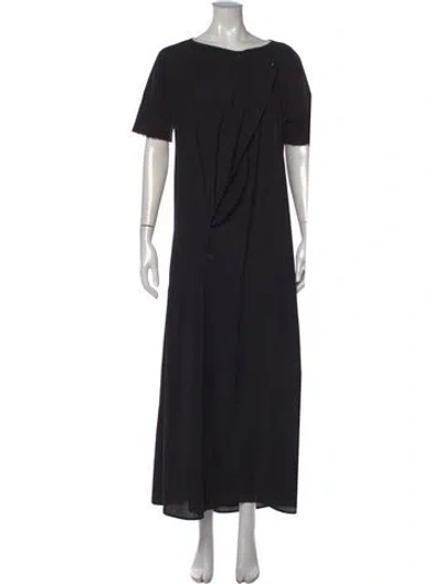 Pre-owned Y's Wool Long Dress In Black