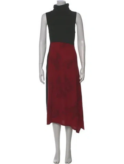 Pre-owned Y's Wool Long Dress In Red