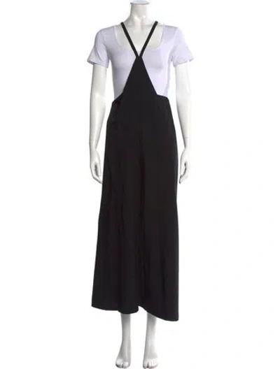 Pre-owned Y's Wool Long Dress W/ Tags In Black