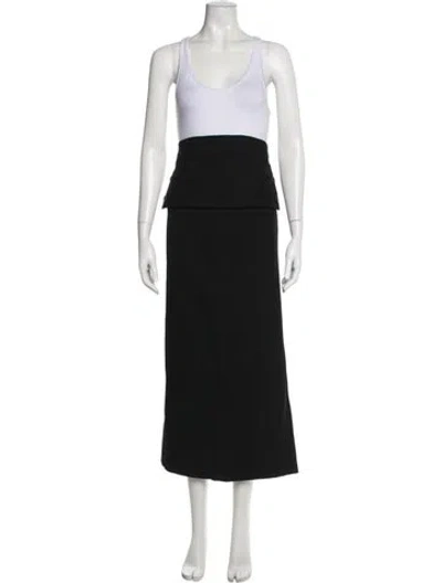 Pre-owned Y's Wool Long Skirt In Black