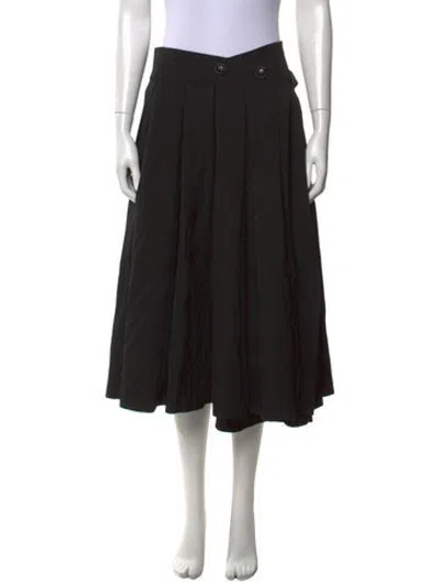 Pre-owned Y's Wool Long Skirt In Black