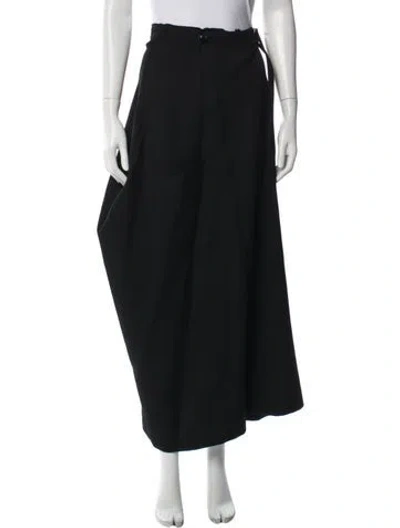 Pre-owned Y's Wool Long Skirt In Black/blue