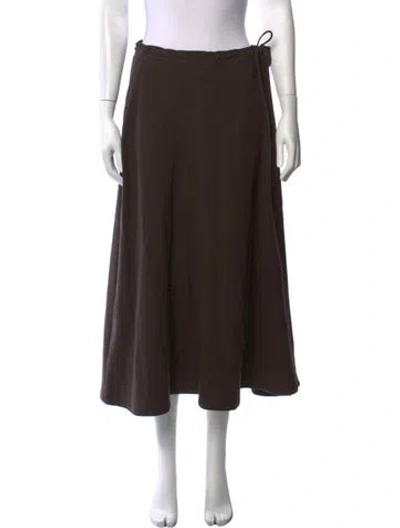 Pre-owned Y's Wool Long Skirt In Brown