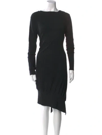 Pre-owned Y's Wool Midi Length Dress In Black