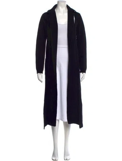 Pre-owned Y's Wool Open Front Sweater In Black