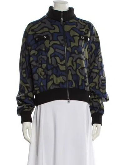 Pre-owned Y's Wool Printed Bomber Jacket In Multi