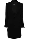 Y's Wool Single-breasted Coat In Black