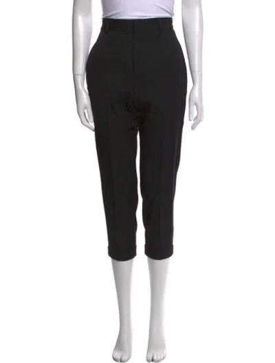 Pre-owned Y's Wool Straight Leg Pants In Black