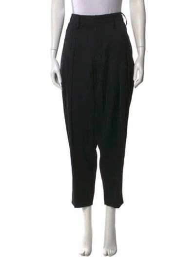 Pre-owned Y's Wool Straight Leg Pants In Black