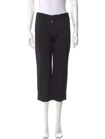 Pre-owned Y's Wool Straight Leg Pants In Black