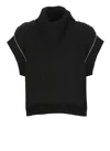 Y's Black Aran Vest In Black