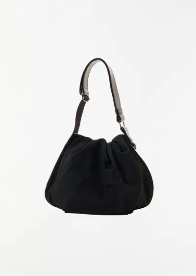 Y's Wool Tote Bag, Mini In Black