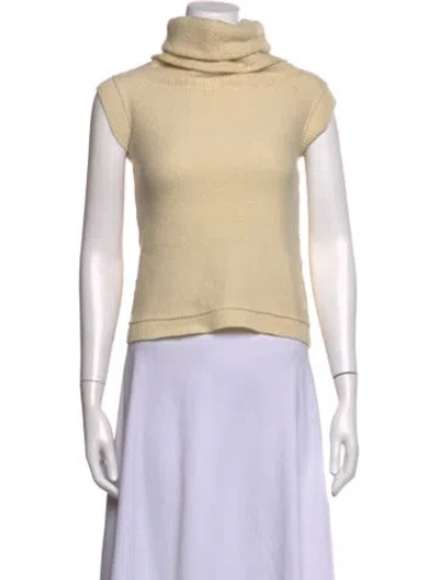 Pre-owned Y's Wool Turtleneck Sweater In Neutrals