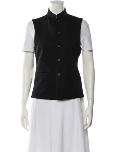 Pre-owned Y's Wool Vest In Black