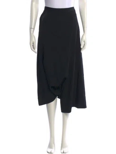 Pre-owned Y's Wool Wide Leg Pants In Black