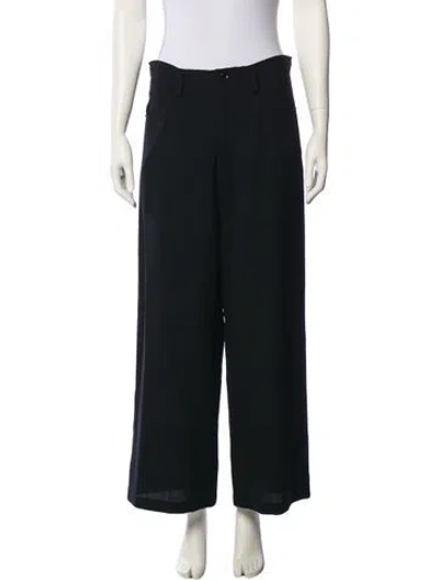 Pre-owned Y's Wool Wide Leg Pants In Black