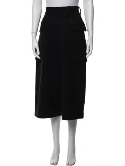 Pre-owned Y's Wool Wide Leg Pants In Black
