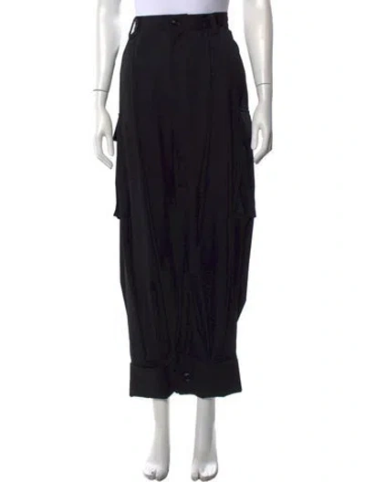 Pre-owned Y's Wool Wide Leg Pants In Black