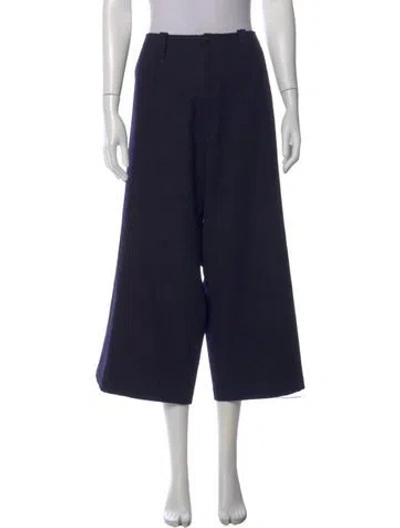 Pre-owned Y's Wool Wide Leg Pants In Blue