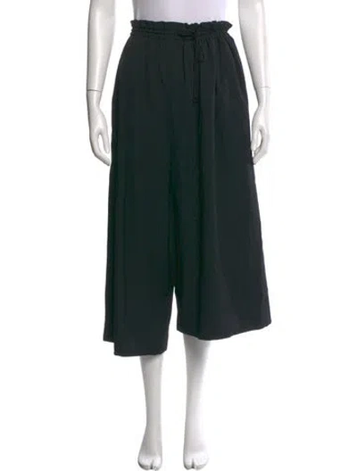 Pre-owned Y's Wool Wide Leg Pants In Green