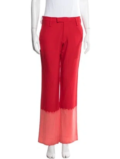 Pre-owned Y's Wool Wide Leg Pants In Red