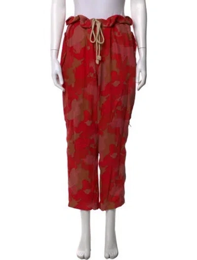 Pre-owned Y's Wool Wide Leg Pants In Red