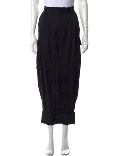Pre-owned Y's Wool Wide Leg Pants W/ Tags In Black