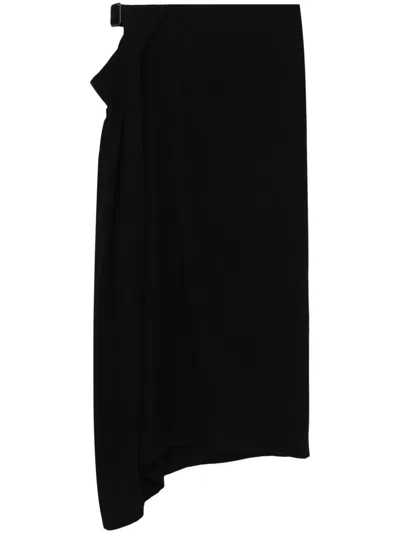 Y's Wrap Skirt In Black